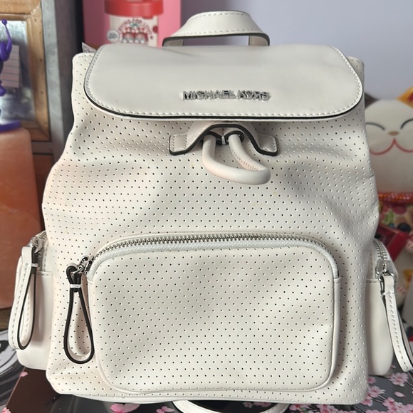Michael Kors Perforated White Backpack - Picture 1 of 3